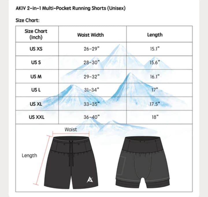 Akiv 2 and 1 Running Shorts